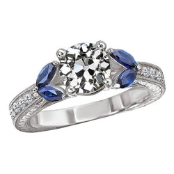 Cuscino Antico Brillante Anniversary Ring – 2 carati in Oro