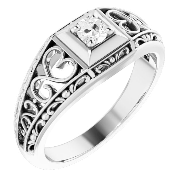 Artigianale Diamante Fine Anello Monopietra 1 carati – vista principale