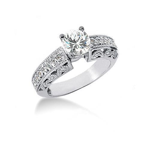 Antique Style Vero Diamond Engagement Ring Band Set 1.95 Carats