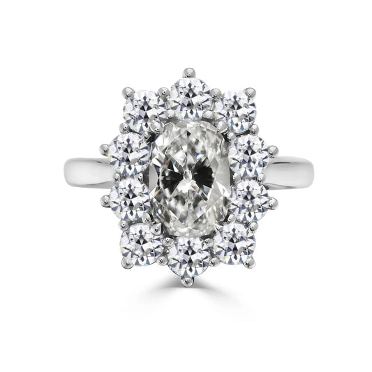 Bague Halo Bague Genuino Diamant Rond & Ovale Style Étoile 4.50 Carats