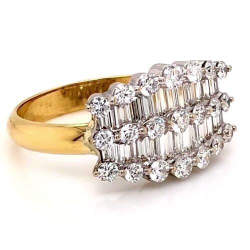 Banda Baguette Di Vero Diamanti