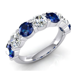 Banda da Donna Con Naturale Di Diamante Estratto Dalla Terra E Zaffiro Blu Pietra Preziosa