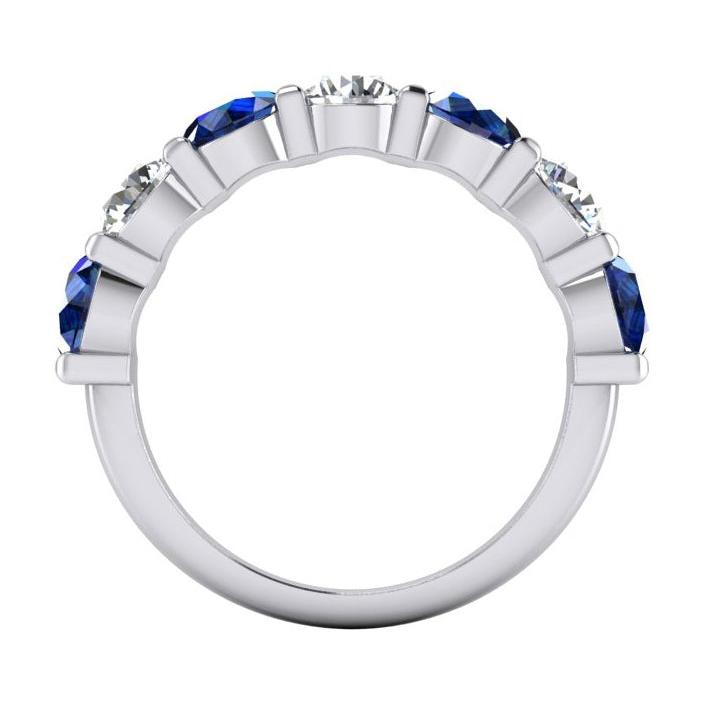Banda da Donna Con Naturale Di Diamante Estratto Dalla Terra E Zaffiro Blu Pietra Preziosa 