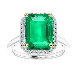 Taglio a Gradini Smeraldo Fine Anello con Pietra Preziosa – 4