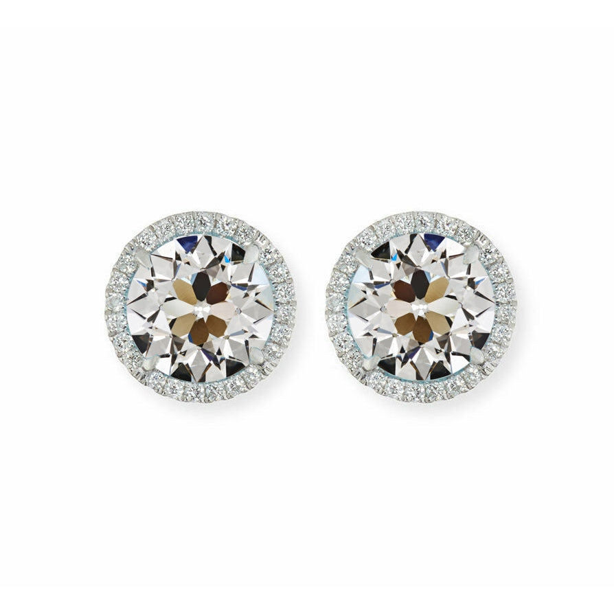 Taglio Old Mine Diamante Fine anello in Oro Bianco 14K – vista principale