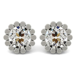 Brillante Orecchini a Lobo di lusso – 2 carati Oro Bianco 14K
