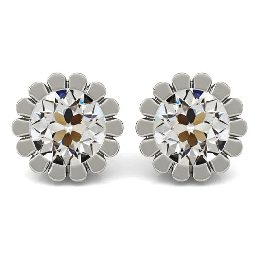 Orecchini a Lobo Oro Bianco 14K con Brillante – vista principale