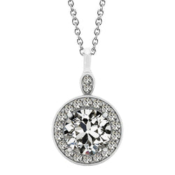 Cuscino Antico Diamante Fine Halo in Oro 14 Carati Bianco – 1,50