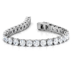 Bellissimo Bracciale Da Tennis Con Genuino Diamanti A Taglio Rotondo. Gioielli In Oro Fino 7.5 Ct
