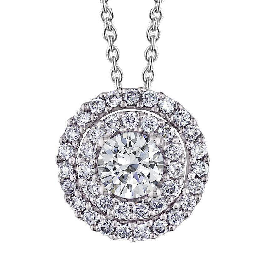 Bellissimo Ciondolo A Forma Di Diapositiva Con Genuino Diamante Doppio Alone 5.60 Carati Gioielli In Oro