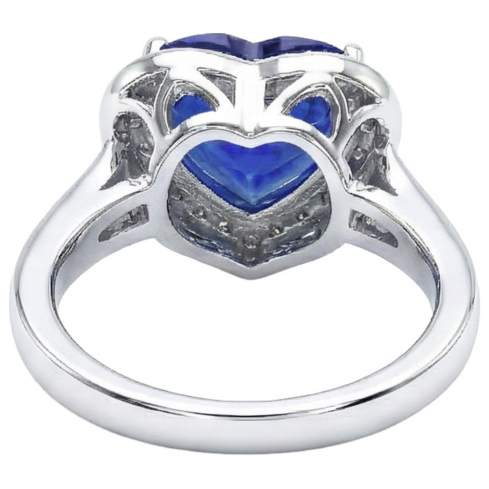 Bellissimo anello con gioielli da sposa in oro zaffiro da 2,50 carati e diamanti