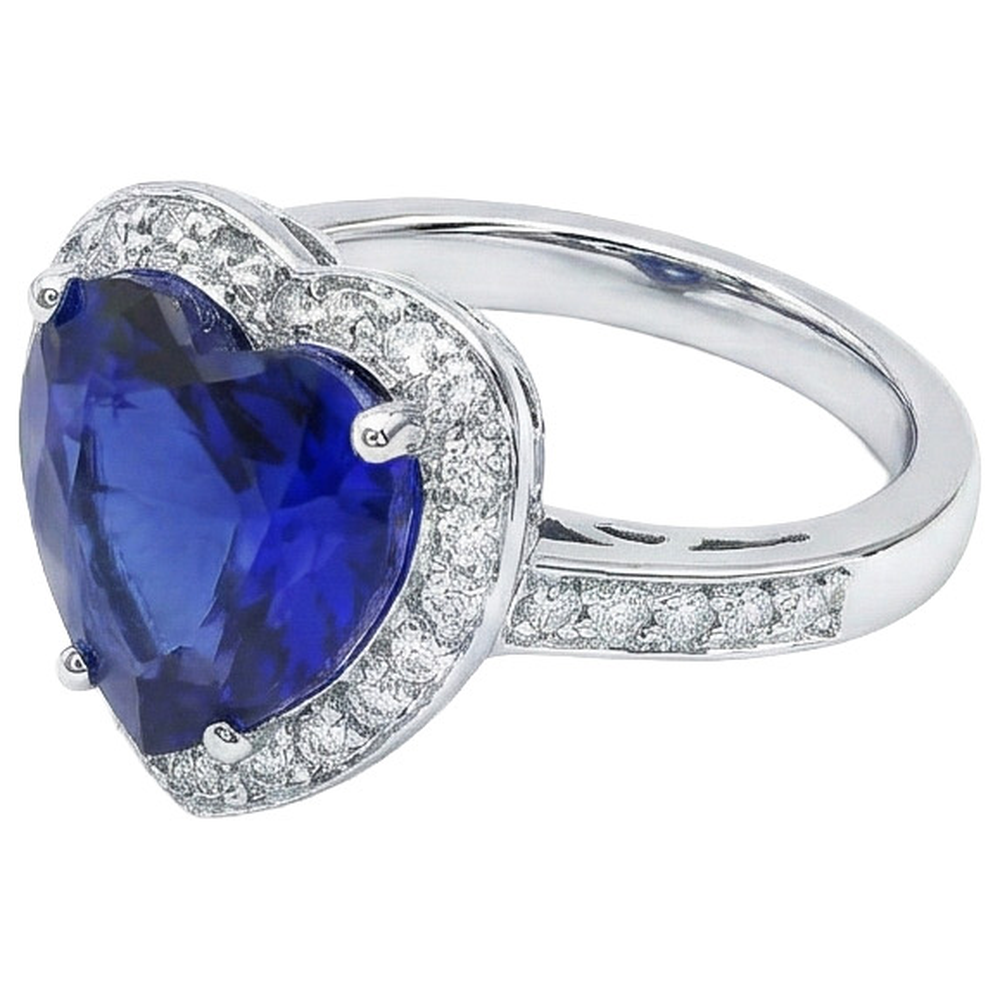 Bellissimo anello con gioielli da sposa in oro zaffiro da 2,50 carati e diamanti