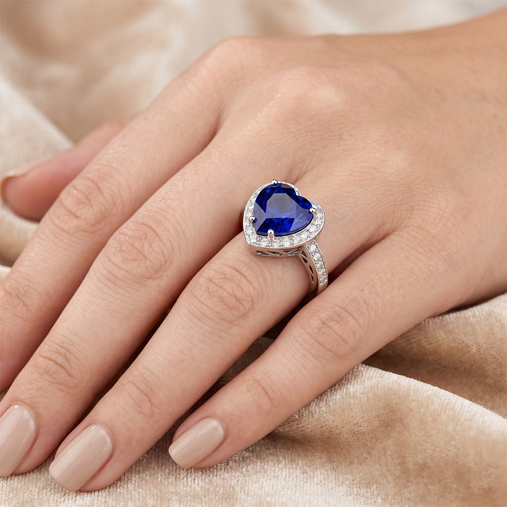 Bellissimo anello con gioielli da sposa in oro zaffiro da 2,50 carati e diamanti
