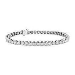 Bellissimo Bracciale Tennis in Oro Bianco Con Vero Diamanti Tondi 7.05 Ct