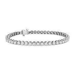 Bellissimo Bracciale Tennis in Oro Bianco Con Vero Diamanti Tondi 7.05 Ct