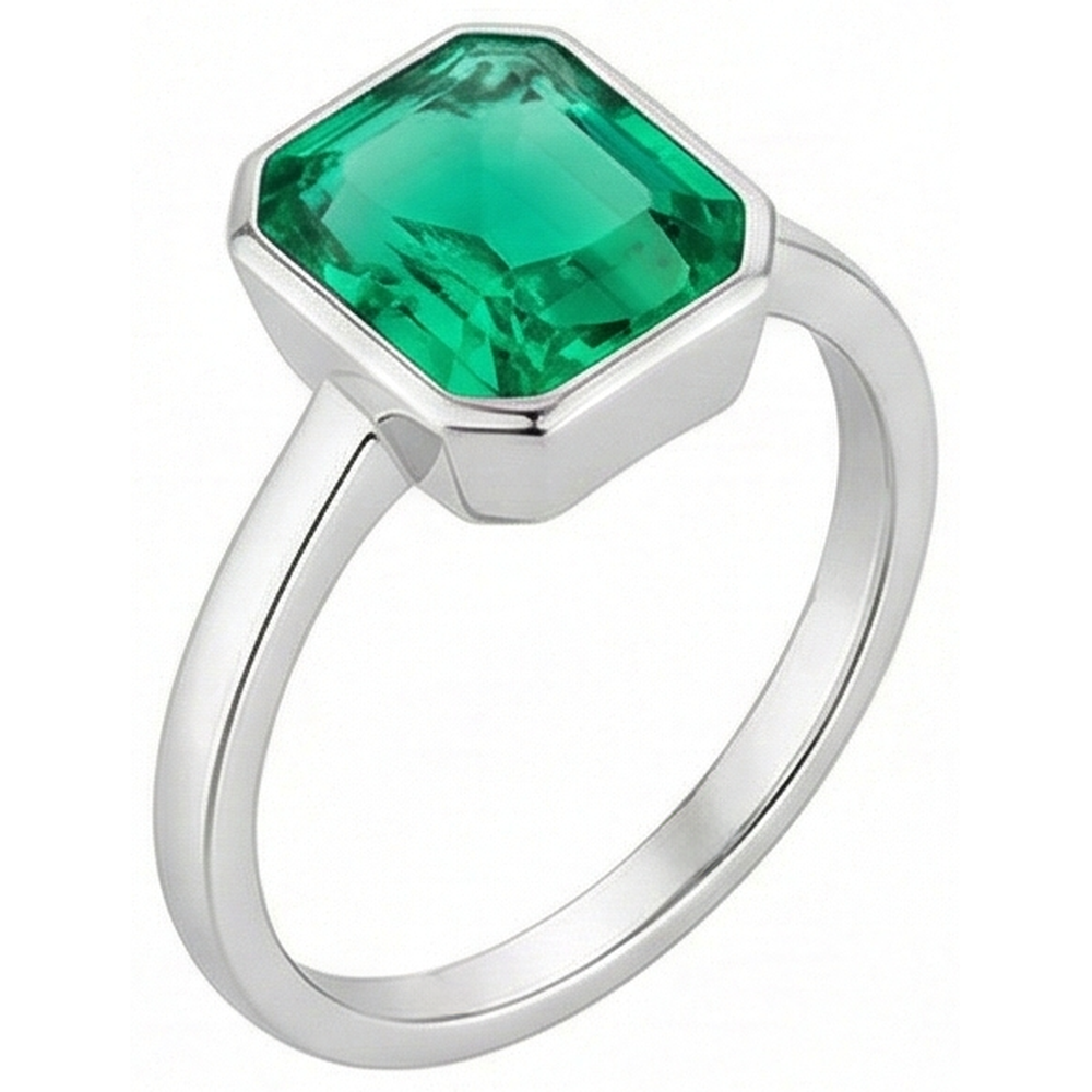 Smeraldo Fine Anello con Pietra Preziosa – vista frontale