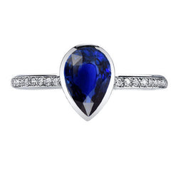 2,50 carati Zaffiro Blu Fiordaliso Anello con Pietra Preziosa in