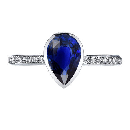 Zaffiro Blu Fiordaliso Anello con Pietra Preziosa 2,50 carati Oro 14 Carati Bianco – vista principale
