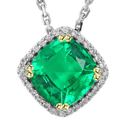 Lussuoso Pavé Smeraldo Collana Pendente – 5,50 carati Oro 14