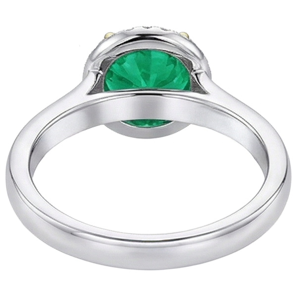Anello con Pietra Preziosa Oro Bicolore 14K con Smeraldo Colombiano – vista posteriore
