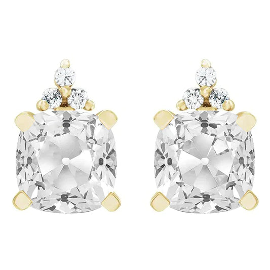 Orecchini Oro Giallo 14K con Brillante – vista frontale