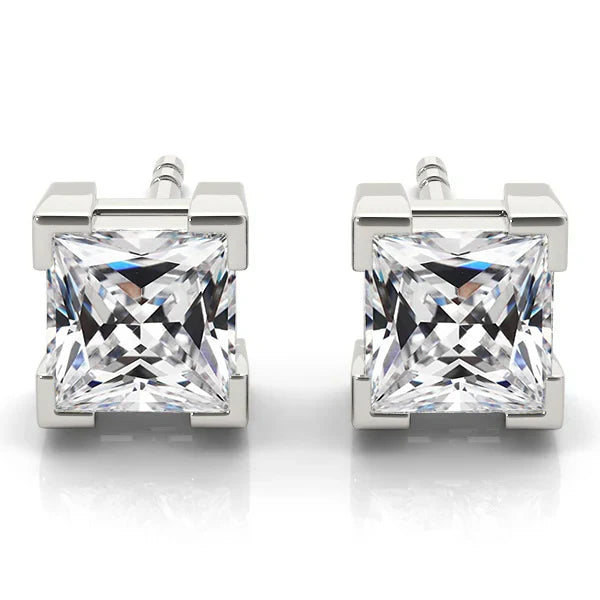 Diamante Orecchini a Lobo 10 carati Oro Bianco 14K – vista principale