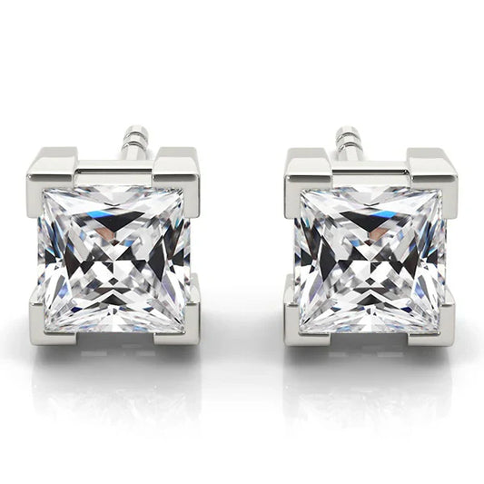 Diamante Orecchini a Lobo 10 carati Oro Bianco 14K – vista principale