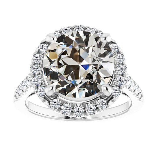 Taglio Old Mine Brillante anello in Oro Bianco 14K – vista principale