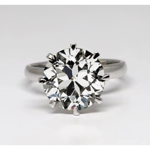 Anello Solitario Oro Bianco 14K con Diamante Fine – vista principale