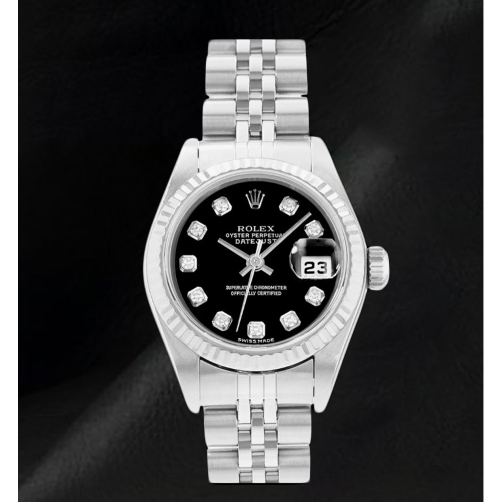 Rolex Datejust 26 mm Orologio da Donna Quadrante Nero con Diamanti Anno 2002