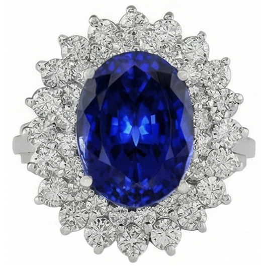 Blu Zaffiro Anello di Diamanti