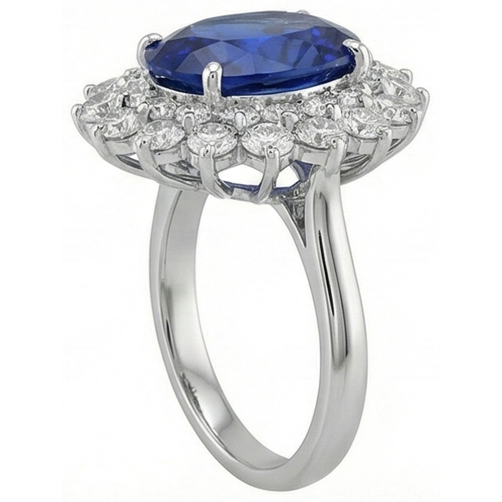 Blu Zaffiro Anello di Diamanti