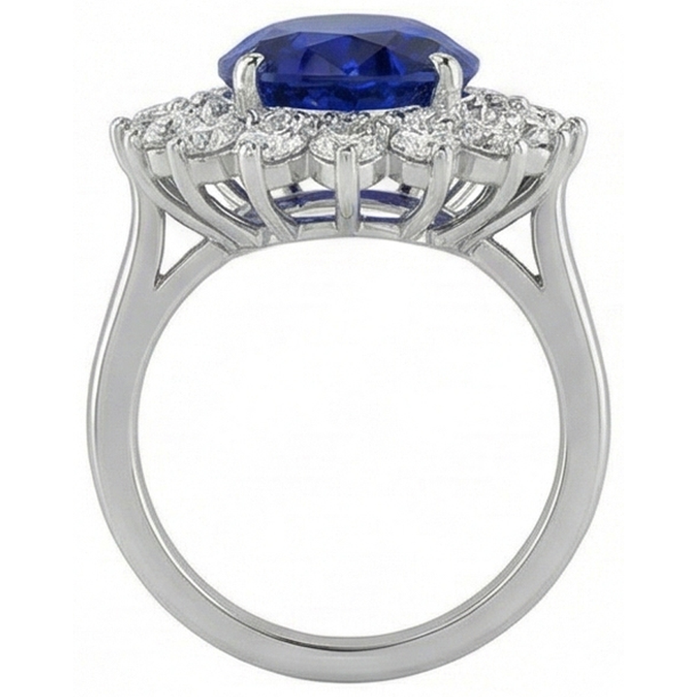 Blu Zaffiro Anello di Diamanti