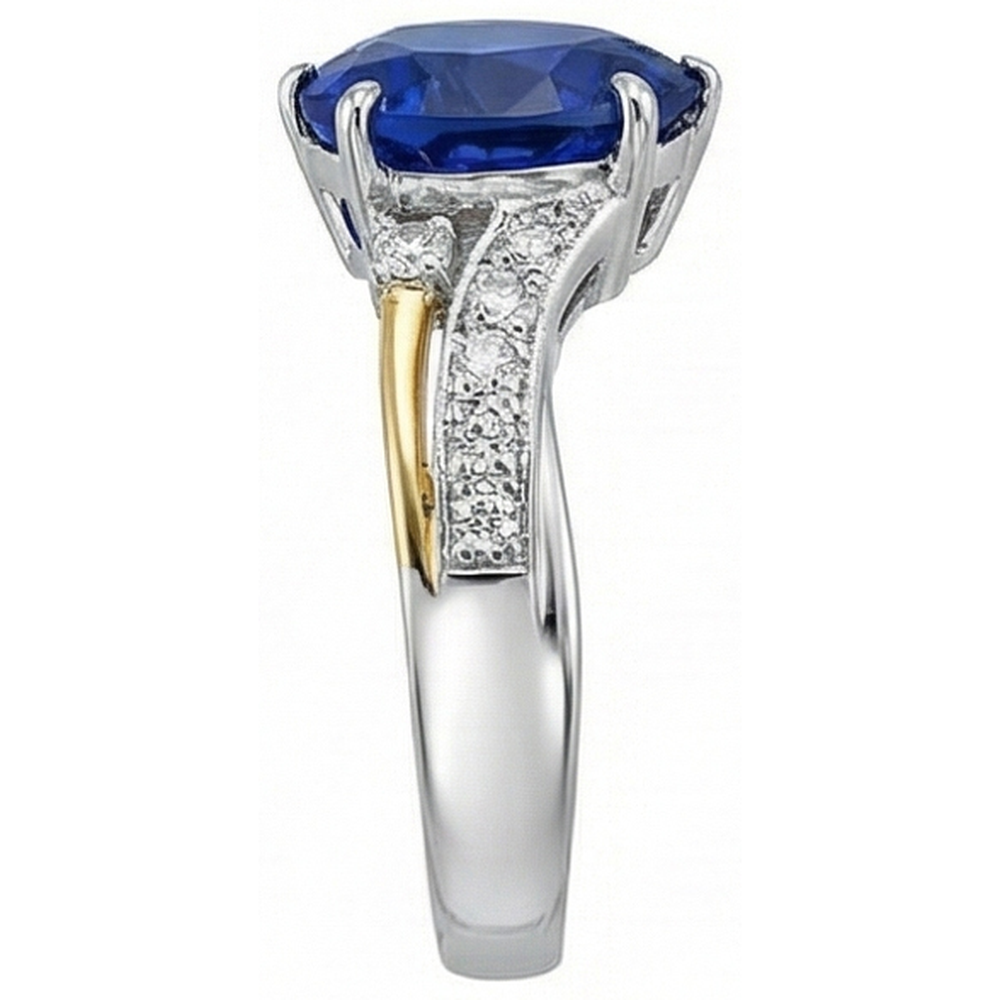 Blue Sapphire Anniversary Heart Diamond Ring 3 Carati Gioielli da donna