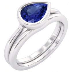 Zaffiro Blu Fiordaliso Anello con Gemma 1,50 carati – Oro Bianco