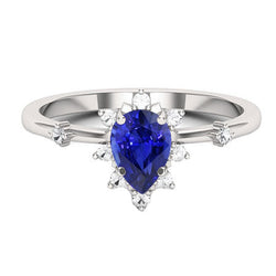 Stella Zaffiro Blu Fiordaliso Anello Pietra Colorata 1,50 carati