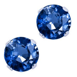 Borchie in zaffiro blu Ceylon da 2,30 carati con oro bianco 14K