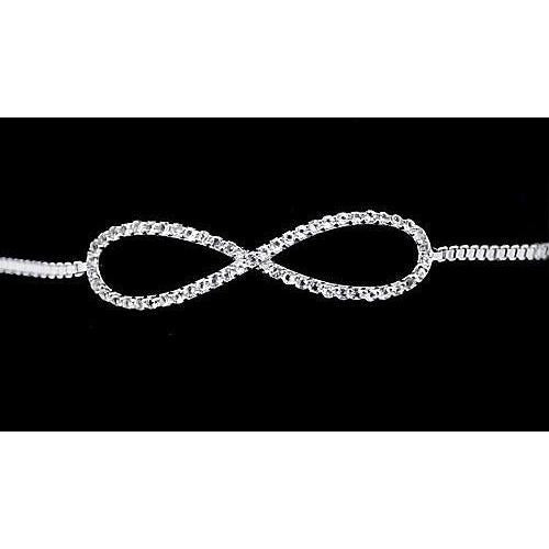 Bracciale A Catena Con Vero Diamanti. 4.20 Carati. Simbolo Dell'Infinito. Gioielli Da Donna. 14K