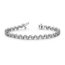 Bracciale A Zig Zag In Oro Bianco 14K Con Genuino Diamanti Scintillanti A Taglio Rotondo Da 11.60 Ct