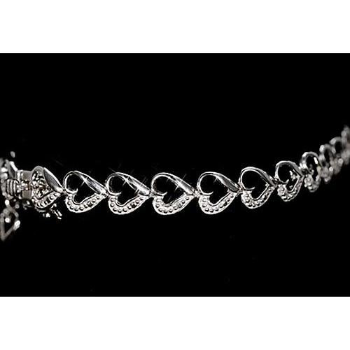 Bracciale Con Naturale Diamanti A Forma Di Cuore 7 Carati Gioielli Da Donna Novità
