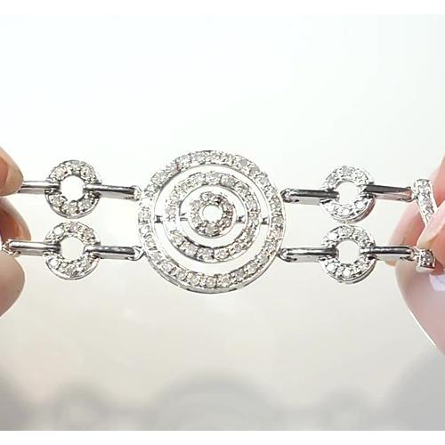 Bracciale Con Naturale Diamanti Tondi 8 Carati Gioielli Da Donna In Oro Bianco Novità