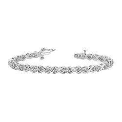 Bracciale Da 3.40 Carati Con Punta Rotonda E Vero Diamante. Stile Tennis X. In Oro