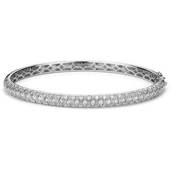 Bracciale Da Donna Con Genuino Diamanti Rotondi Da 8 Carati In Oro Bianco Massiccio 14K