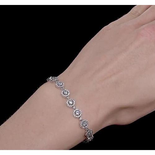 Bracciale Da Donna Con Naturale Diamanti. Set Di Gioielli Da 7 Carati. Nuovo