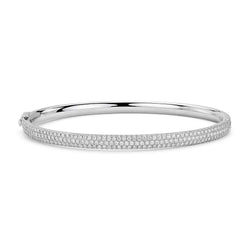 Bracciale Da Donna Con Piccoli Vero Diamanti Taglio Rotondo 9 Carati Con Oro Bianco 14k