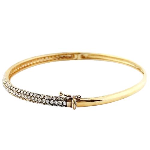 Bracciale Da Donna Con Vero Diamanti. Oro Giallo Da 4.50 Carati. Gioielli Da 14K