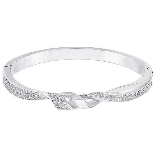 Bracciale Da Donna In Oro Bianco Con Naturale Diamanti Rotondi Da 4 Carati