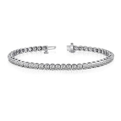 Bracciale Da Tennis In Oro Bianco Con Naturale Diamanti A Taglio Rotondo Da 7.20 Carati