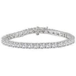 Bracciale Da Tennis In Oro Bianco Massiccio Con Naturale Diamanti A Taglio Rotondo Da 4.5 Ct