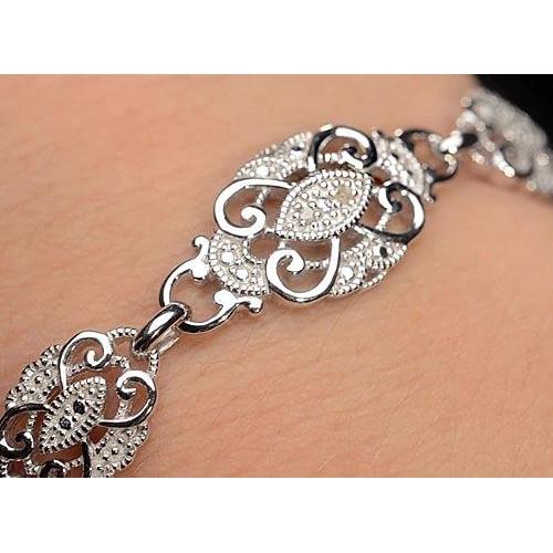 Bracciale Donna 5 Carati Vero Diamante Bianco Gioielli 14K